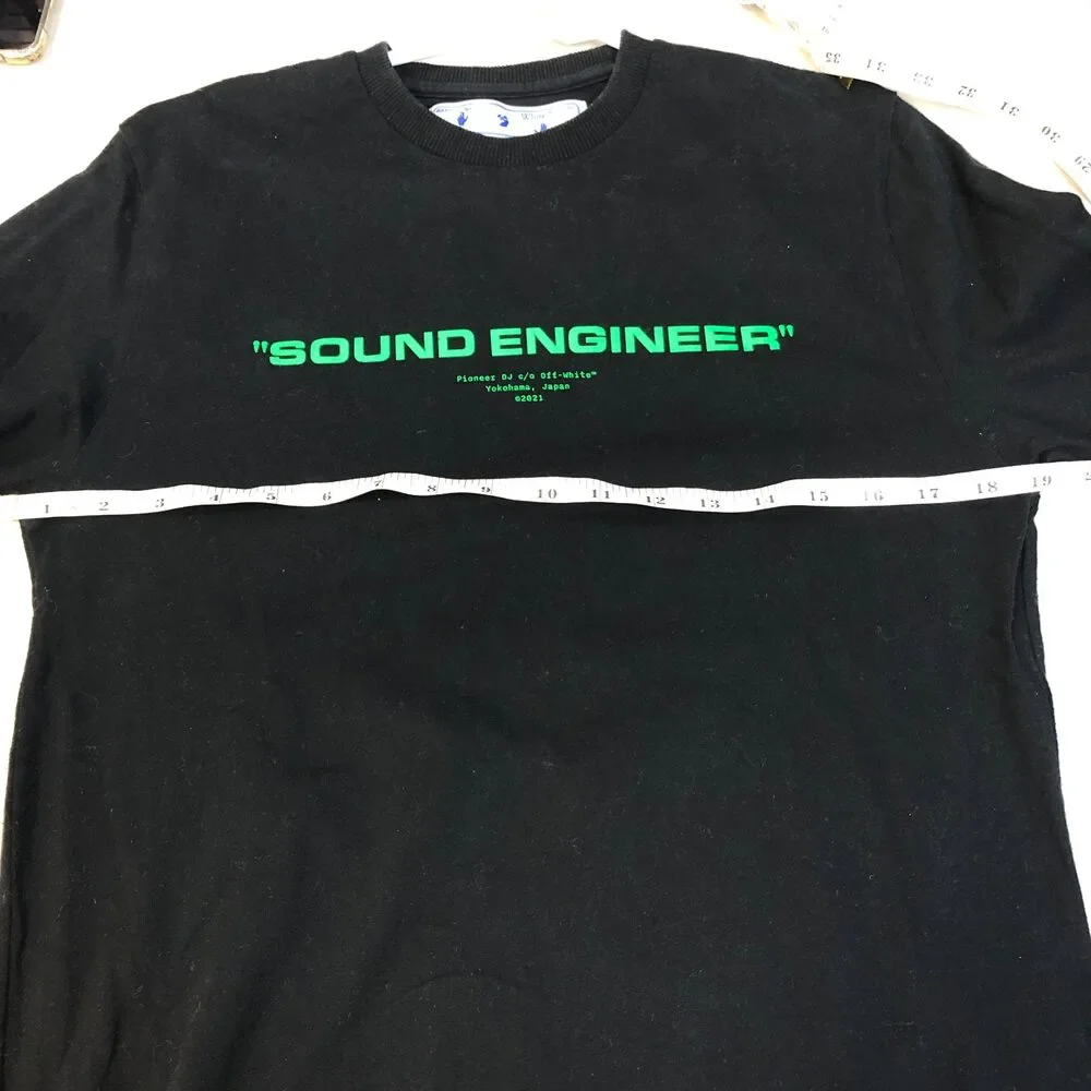 Off-White Graphic Long-Sleeve Cotton Tee Black – Size S - Picture 15 of 15